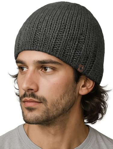 Neverless® Herren Strickmütze Wintermütze Winddicht Rippstrick Outdoor Sport Strickbeanie