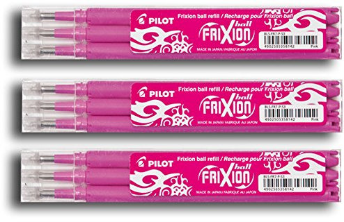 Pilot Frixion Tintenroller-Ersatzminen radierbar (9er Set, rosa)