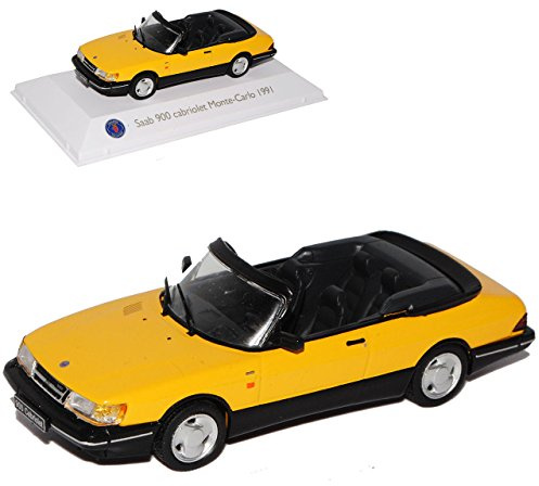 Atlas Saab 900 Cabriolet Monte-Carlo Gelb 1. Generation 1978-1994 1/43 Modell Auto