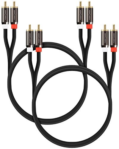 FosPower Cavo RCA (0,9m - 2 Pack) 2X RCA Maschio a 2X RCA Maschio Stereo Audio Cavo per Home Theater, HDTV, Altoparlanti Stereo, Subwoofer Premio Suono qualità Cable