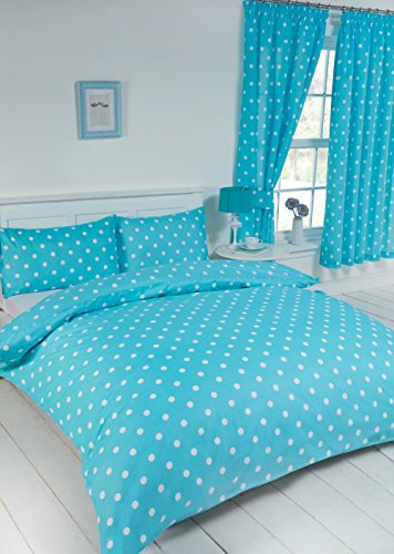 My Home Bettwäsche-Set für Kingsize-Bett, gepunktet, Blau/Weiß, modernes Punktemuster