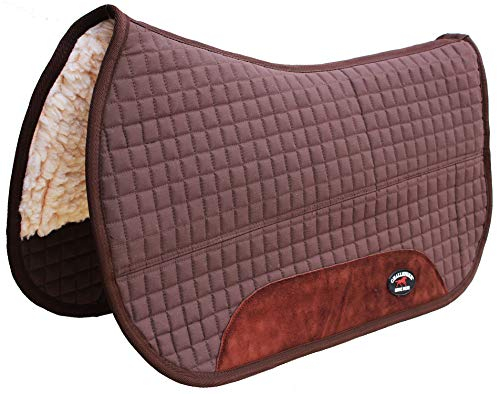 Unbekannt Pferde Western Equine Sattel Pad 28 x 32 Double Back Fleece gefüttert braun 3996