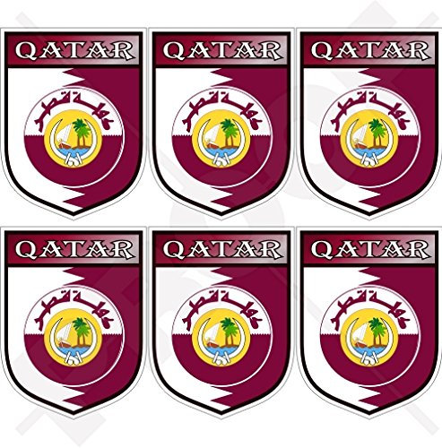 Mini-Aufkleber aus Vinyl, Motiv Qatar Shield State of Qatar, 40 mm, 6 Stück