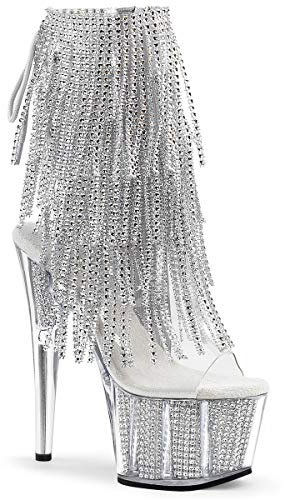 Pleaser Adore-1017srs, Stivali Donna, Argento Clr Slv Rs Slv SRS, 39 EU