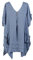 New Ladies Italian Quirky Lagenlook Tunic Top women Linen Tunic Blouse Plus Sizes (Denim)