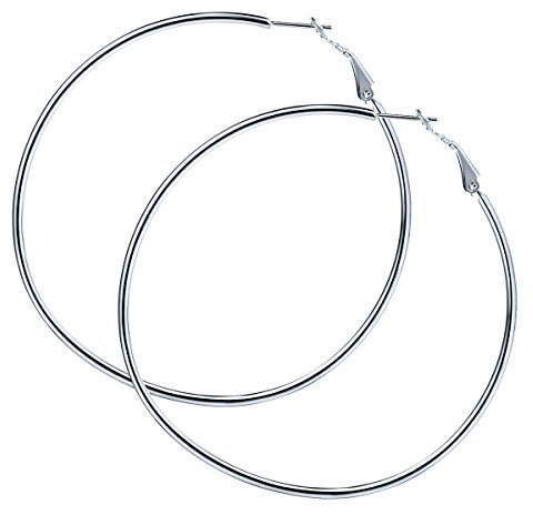 FOCALOOK Creolen Hoop Ohrringe 70mm Große Runde Kreis Ohrringe goldfarben Elegant Ohrschmuck für Frauen Mädchen Bürodamen