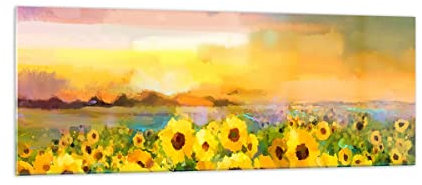 ARTTOR Glasbild 140x50cm Wandbild Glasdruck Botanik Landschaften - 3775