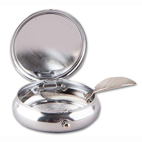 Aschenbecher ATaschenascher Metall, rund, mit Ablage - ideal für Unterwegs!
