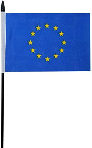 FlagSuperstore Bandera de mano pequeña de la Unión Europea (UE), 15,24 x 10,16 cm