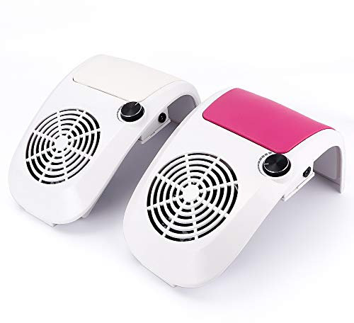Nail Vacuum Cleaner Strong Adjustable Speed 60W Nail Dust Suction Collector For Manicure Pedicure Cleaner Nail Art Tools Salon Equipment with 2 Dust Collecting Bags,White