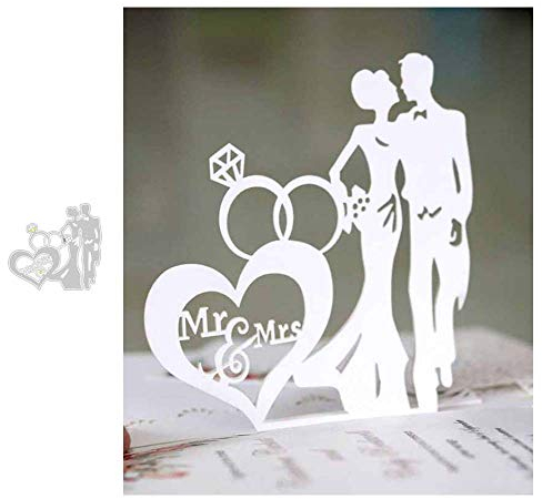 YunTrip Love Heart Stanzformen, Paar, Hochzeit, Mr&Mrs, Diamant-Ring, Metall-Stanzformen für Einladungen, DIY, Scrapbooking, Album, Kartenherstellung, Prägeschablonen Dekoration