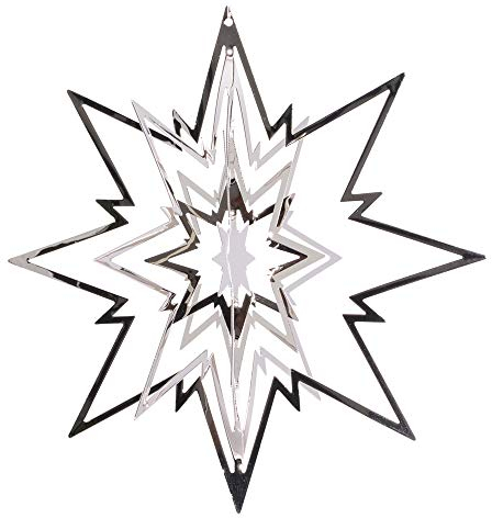 Riffelmacher Deko Stern zum Hängen 3D - Silber 12cm - Wunderschöne Hängedekoration Weihnachten