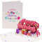 XL Happy Birthday Geburtstagskarte Pink | Glückwunschkarte oder Gutschein zum Geburtstag Groß | Pop up Karte Geburtstag, 3D Luftballons, Geschenke, G24.1