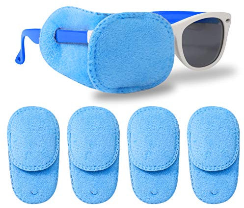 HIFOT cache oeil enfant 4 pièces, cache oeil medical Pour amblyopie orthoptiste adultes et enfants, couvre Lunettes Eye Patches