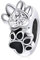 Qings Pet Paw Print Charm Perlé Chien Chat Imprimé Animal Foot Print Perle Pendentif