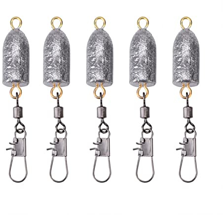 Niiyen Angel Sinkers, 5Pcs Kugelförmiger Blei-Anhänger mit Ringen an beiden Enden, 6g/8g/10g/20g Langlebig für Kugelförmige Angelsenker Angelzubehör Tackle