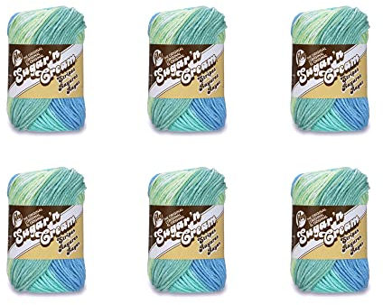 Lily Yarn, Cotton, Country Stripes, 6 Pack