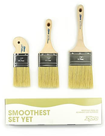 Zibra KIT3TC Top Coat Brush Kit Paintbrush, White