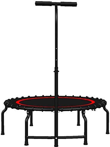 Outdoor Indoor Trampoline Silent Fitness Mini mit verstellbarem Haltegriff für Erwachsene Best Urban Cardio Workout Heimtrainer, überdachtes Bungee-Seilsystem Maximale Grenze 400 lbs (Rot