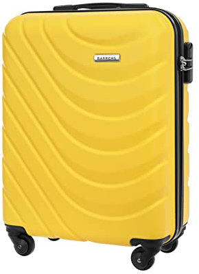 BARRENS Handgepäck 55x40x20 cm Kabinenkoffer | Kabinengepäck | ABS-Material | Chiffrierschloss Reisekoffer | Koffer mit 4 Rollen | Flexibler Griff | Hartschalenkoffer | Airline-kompatibel (Gelb 34 L)