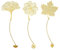 LICHUANUK 3 Stück Metall Lesezeichen Gold mit Kette,Metall-Ahornblatt-Lesezeichen, Goldene Leaf Lesezeichen Exquisite Metall Lesezeichen Ginkgo Nelke Blume Ahornblatt für Buchliebhaber Teens