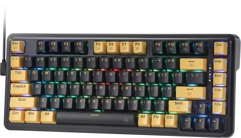 Redragon K649 78% Wired Gasket RGB Gaming Keyboard, 82 Keys Layout Hot-Swap Compact Mechanical Keyboard w/Hot-Swappable Socket, Sound Absorbing Foam, Quiet Custom Linear Switch