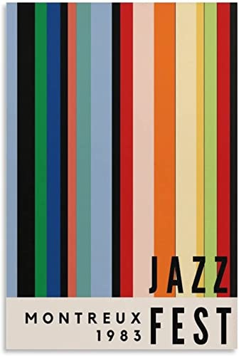 XCPORA Jazz Festival Music Poster Montreux 1983 Wall Art Jazz Festival Music Prints Modern Canvas Painting For Home Wall Decor Picture 50x70cm Sin Marco