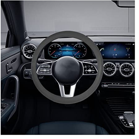 JNNJ Cubrevolante De Silicona, Funda Volante Coche Transpirable Antideslizante, Cubierta De Auto del Volante del Coche De Silicona, Protector Volante Voche Compatible con Car Truck(Negro)