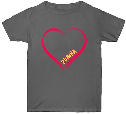 Unisex Zumba Training Wear Heart Print Rundhalsausschnitt Unisex T-Shirt Zumba Class Dance Fitness Kurzarm-Top