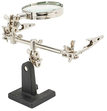 Meichoon Lupe, 3-fache Vergrößerung, verstellbarer Winkel, Metallsockel, optische Linse für elektrische Leiterplatten, Reparatur, Chiperkennung, Identifizierung, Zeichnen, Kartierung, Lesen, Zeitungen