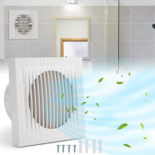 Jopassy Badlüfter 100mm, Abluftventilator Effiziente Lüftung für Bad, Küche & WC, Leiser Betrieb Weiß, Wandlüfter, badezimmer lüfter