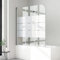 Duschwand für badewanne 140x140cm 3-teilig Faltwand für Badewanne, Milchglas Gestreift 6mm ESG Glas Duschwand Badewannenaufsatz Duschtrennwand Duschabtrennung