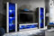 Komodee Wohnwand Wohnzimmerset Tivoli Grande, Weiß/Schwarz, Breite 250cm x Höhe 159cm x Tiefe 35cm, LED Blau, für Wohnzimmer, Schlafzimmer