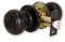 XFORT Bello Privacy Knob Set Matt Black, Door Knob with Lock for Internal Wooden Bathroom Doors, Complete Set with Tubular Latch