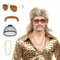 5er Set Vokuhila Perücke Herren,Herren Perücke 80er 90er Jahre Outfit Accessoires Herren Blond Perücken Wig,80er Jahre Outfit Herren Männer Karneval Fasching Perücke