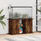 Homgoday Aquariumständer mit Fächer und Ablagen Aquarienschrank Aquarium Unterschrank Aquarium Tisch Aquarienunterschrank Terrarium Schrank Räuchereiche 101x41x58 cm Holzwerkstoff
