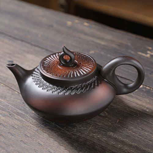 Hoobar Chinesische Zisha-Teekanne, Keramik, violetter Ton, Kungfu-Teekanne, handgefertigt, Xishi-Teekanne für chinesische Gongfu-Teekanne, Sammler, echte Zisha (Lotus-Teekanne)