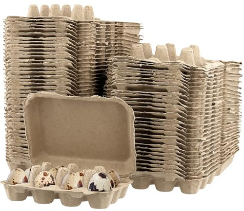 MUKLEI 70 Stück Wachteleierkartons, 12 Stück Eier-Aufbewahrungsbehälter, Großpackung, 22,9 x 12,7 x 5,1 cm, Wachteleierhalter, Behälter für Zuhause, Küche, Kühlschrank, Bauernhaus
