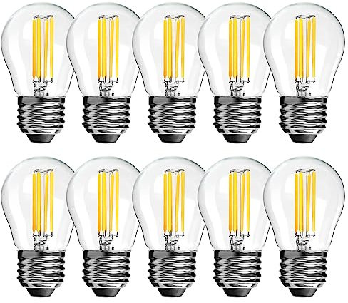 BRIMAX LED E27 6W Glühbirnen, E27 Fassung, 2700K Warmweiß, 6W Mini Leuchtmittel, 600 Lumen, AC220-240V, G45 Filament Fadenlampe für Tischlampen, Wandlampen, Stehlampen nicht dimmbar 10er-Pack