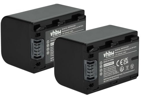 vhbw 2X Batterie Remplacement pour Sony NP-FH50, NP-FH100, NP-FH40 pour caméra vidéo caméscope (950mAh, 7,2V, Li-ION) avec Puce d'information