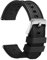 WOCCI 20mm Plaid Uhrenarmband, FKM Gummi Uhrenarmbänder, Schnellverschluss, Silberne Schnalle (Schwarz)