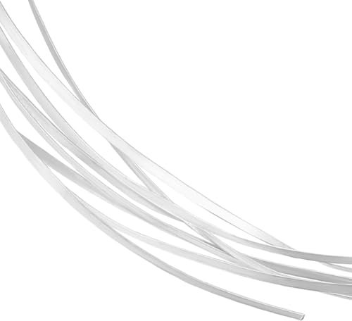 PH PandaHall 1m Fili in Argento Sterling 925 0.5mm Filo Metallico Piatto Filo Lampo Filo Metallico per Creazione Gioielli Avvolgimento Filo Saldatura Fili Auricolari