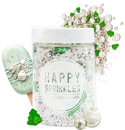 Happy Sprinkles Christmas Eve 90g - Bunter Streusel Mix mit Schokolade zum Dekorieren - Weihnachtliche Tortendeko Essbar - Für Kekse & Kuchen Geeignet