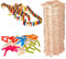 alles-meine.de GmbH XL Set 400 Stück - Holz - Bausteine - Natur & BUNT - ideal für Domino Rally - Bunte Steine & Natur Baustein - Baukasten/Holzbaukasten - Holzbausteine BRIC..