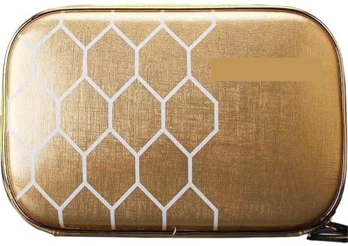 GIYXHU TischtennisschläGer Tasche Tischtennis Schläger Tasche Ping Pong Klinge Fall Sport Zubehör Männer Frauen Sport Fall Harte Shell FüR TischtennisschläGer(Gold)