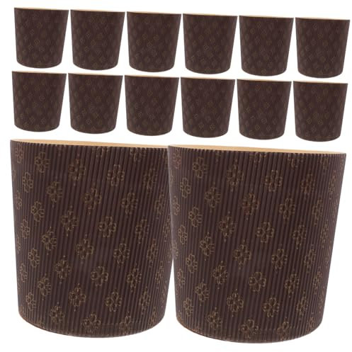 TOPBATHY 25 Cápsulas De Papel Para Hornear Panettone De 4 Pulgadas, Molde Para Cupcakes y Pasteles, Papel Antiadherente, Color Marrón, Para Repostería Casera y Profesional, Pack De 25 Unidades