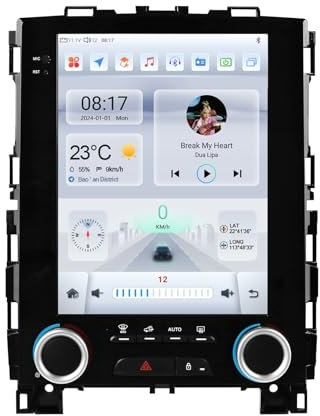 9.7 Android 14 Radio Estéreo para Coche con Navegación GPS Controles en el Volante/SWC AHD Cámara de marcha atrás Bluetooth Carplay Radio FM WIFI Control por Renault Koleos Megane 4 Samsung SM6 Talism
