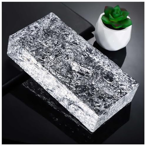 Vnook Rechteckige klare Glasbausteine, Massive Glasbausteine, Schalldämmung, Wärmedämmung, Glasbausteine ​​für Zuhause, Büro, Heimwerkerprojekte