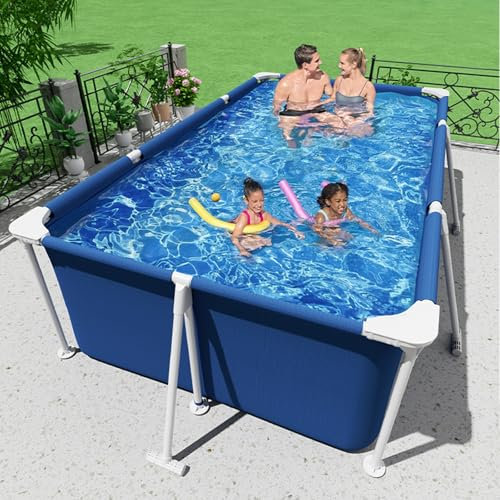 Piscine À Cadre Rectangulaire, Piscine pour Enfants Et Animaux De Compagnie, Piscine Rigide Enfant PVC, pour Enfants Et Adultes, Grande Épaissie Piscine Rectangle(150CM/59IN)