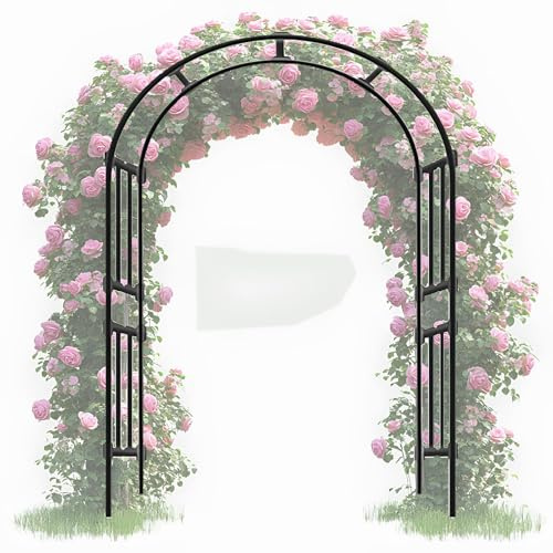 JCVCCV Rosenbogen Kletterranke Halterung Gewölbte Gartenbogen Hof Windmühle Jasmin Pflanze Glyzinien Outdoor Rankgitter(200cm/6.5ft)